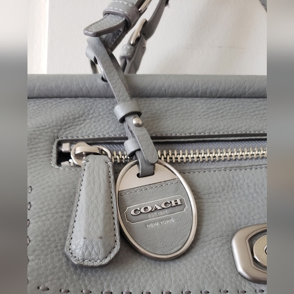 Coach Pinnacle Louisa Gray Pebbled Leather Shoulder Hand crossbody Bag - Picture 12 of 12